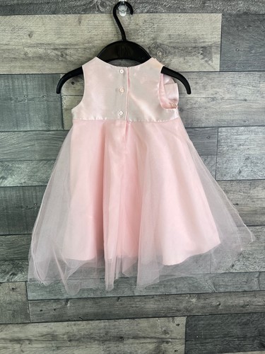 Monsoon Girls Dress Aged 12-18 Months Pink Tulle Bow Wedding Flower Girl - Picture 2 of 7