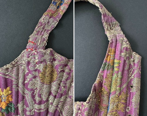 Antique Metal Thread Silk Floral Brocade Corset, Stays - 18th c., 19th c. Bodice - Bild 23 von 24