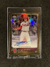 2022 Topps Chrome Ben Baller Bryson Stott Gold Refractor Auto /50 RC