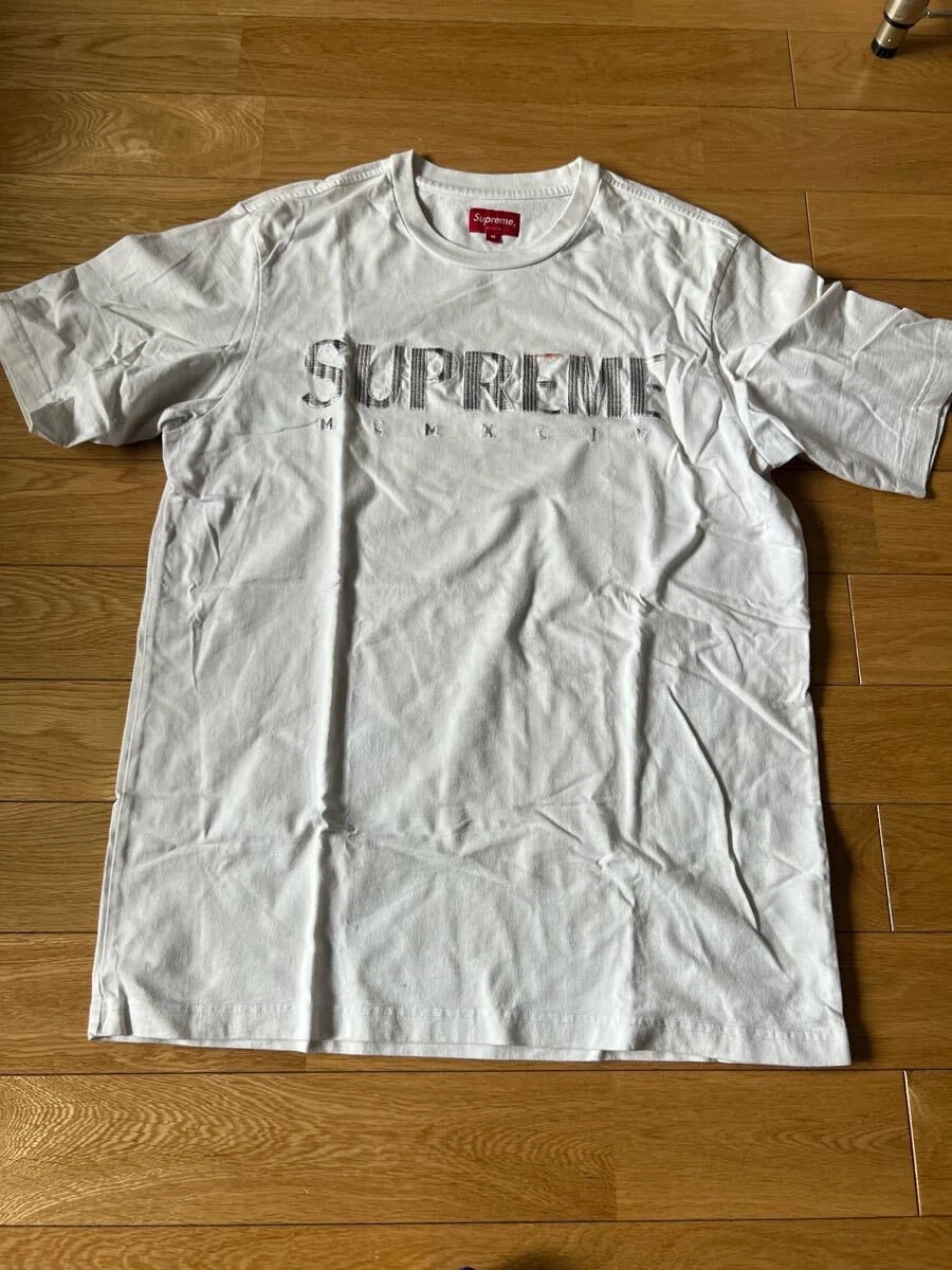 T shirt brodé logo suprême 2019ss M