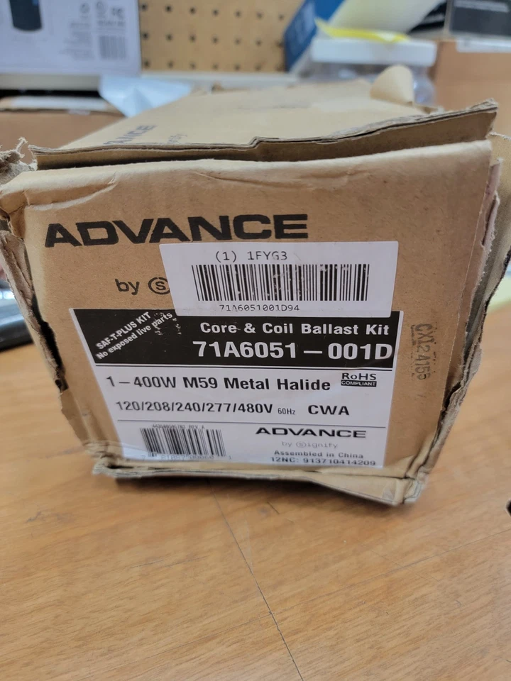 Kit de lastre de núcleo y bobina PHILIPS ADVANCE 71A6051 001D 1-400 vatios M59 haluro metálico Foto 2 de 2