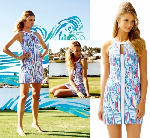 Lilly Pulitzer Pearl Resort Neckholder Kleid Gr. 4 weiß rot rechts Rücklauf Segelboot - Bild 3 von 14