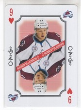 16/17 OPC NATHAN MACKINNON 9 OF HEARTS PLAYING CARD