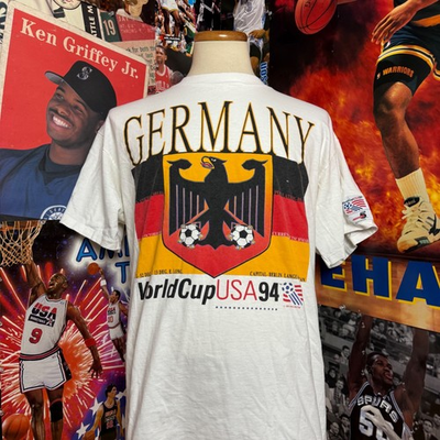 #ad Vintage 1994 World Cup USA Germany Soccer T Shirt High 5 Sportswear Sz XL $60.00