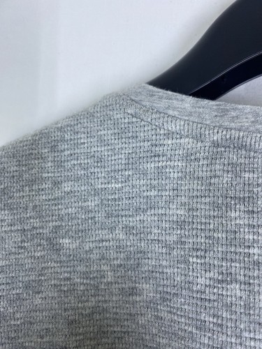 LL Bean Shirt Womens 2X Plus Gray Waffle Knit Long Sleeve Button Henley Ladies - Picture 7 of 10