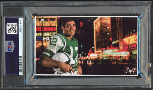 Joe Namath signed Cut 3x5 Custom Card PSA DNA Slabbed Jets HOF Auto C5065 - Picture 2 of 2
