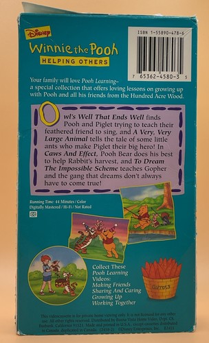 Winnie the Pooh - Pooh Learning - Helping Others VHS 1994 **Buy 2 Get 1 Free** - Picture 2 of 3