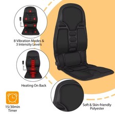 Heated electric back massager Cushion for cars  home-8 Modes 3 Intensity Levels
