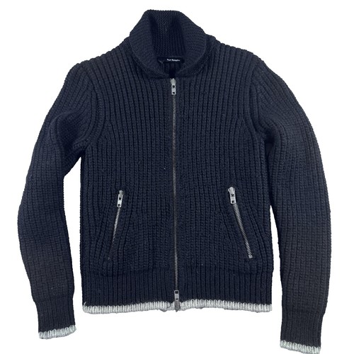 The Kooples Alpaca Wool Blend Cardigan Sweater Womens Small Black Full Zip - Picture 2 of 9