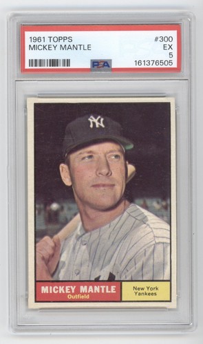 MICKEY MANTLE 1961 TOPPS #300 GREAT CENTERING NEW YORK YANKEES PSA 5 Q1887