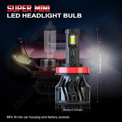 CHUSYYRAY LED Headlight H11 Low Beam Bulb Canbus Kit 5000LM 6000K Ultra Bright - Picture 2 of 12