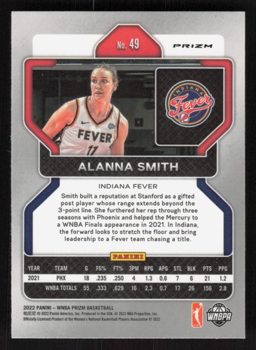 2022 Panini Prizm WNBA #49 Alanna Smith Silver - Picture 2 of 2