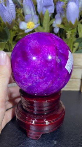 1.2LB 2.7" Purple Moonstone Sphere Ball Crystal Quartz Mineral Reiki Healing C1 - Video 1 di 1