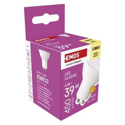 EMOS LED bulb MR16 GU10 230V 4W 450lm, warm white, 3000K