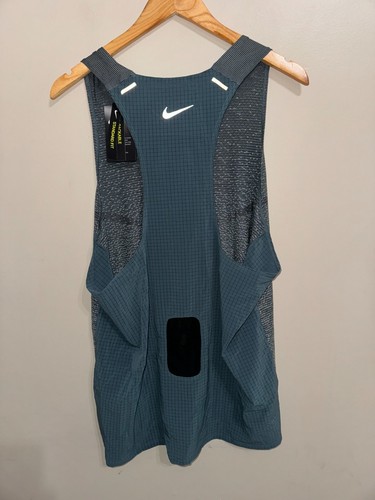 Nike Dri-FIT Run Division Running Tank Top Hasta Green Mens XL DA1296-387 NEW - Picture 2 of 20