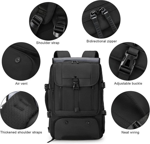 Travel Laptop Backpack Carry on Backpack, Large Luggage Bag Backpacks Suitcase - Picture 3 of 7