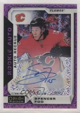 2018 O-Pee-Chee Platinum Rookie Autos Violet Pixels Spencer Foo #R-SF Auto 01ks