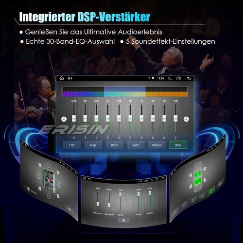 8-Kern Android 13 Autoradio 64GB Navi DVD CarPlay Ford Fiesta Kuga Transit Focus - Bild 11 von 24