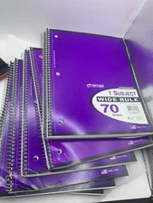 (Damaged Corners) Lot Of 7 Top Flight 1 Subject Wirebound  Notebook 70 Sheets ZF