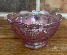 Vintage Fenton Pink Iridescent Ruffled Strawberry Fairy Lamp Bottom Only Sticker