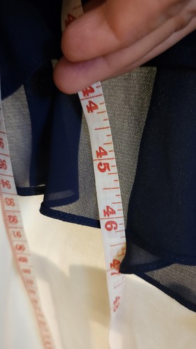 S.L. Moden Kleid Damen 22W Marine Stufen Chiffon Verzierter Ausschnitt Cocktail - Bild 5 von 15