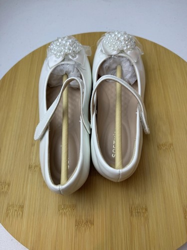 Softkids Shoes Girls Size 1 Patent Flower Pearl Bow Dress Flats Wedding Party - Picture 6 of 11