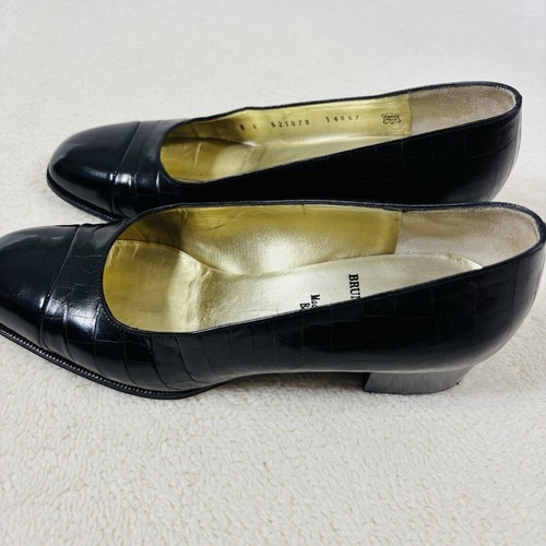 Vintage Bruno Magli Womens Black Patent Leather Pumps Heels Shoes Size 6 Black - Picture 7 of 10