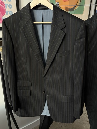 Hugo Boss 2 Piece Suit "Gable/Vegas" Single Breasted Stripe Wool 42 Long (102) - Picture 2 of 11