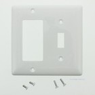 Hubbell NP126W White 2-Gang Toggle Switch Decorator Nylon Standard Wallplate
