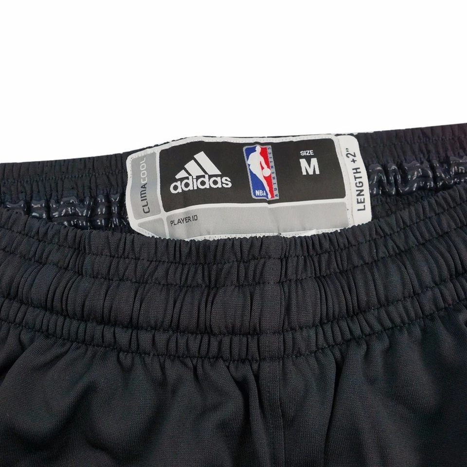 2016-17 Brooklyn Nets NBA Adidas Authentic On-Court Rev 30 Black Game Shorts - Image 4 of 4