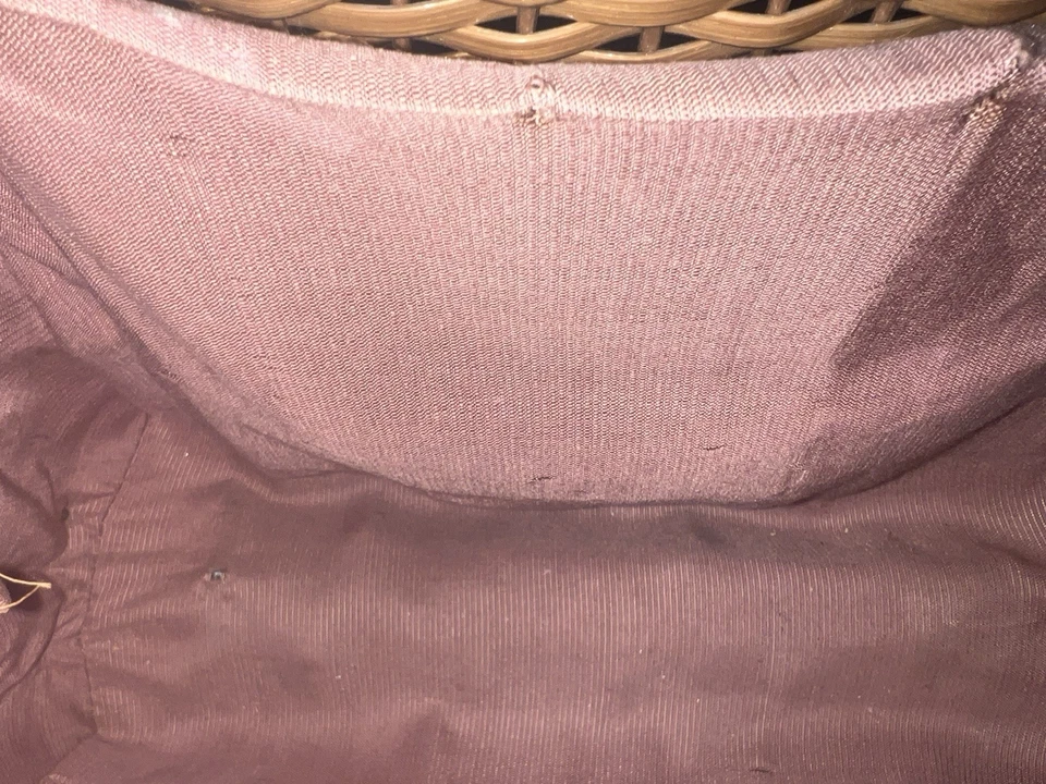 Bolso de mano tejido marrón vintage hecho a mano en Hong Kong británico Foto 4 de 4