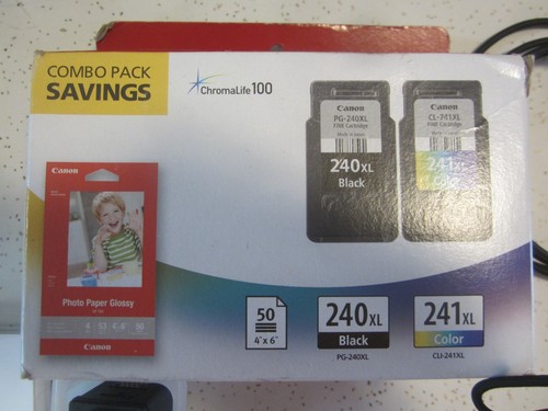 Canon PG-240XL-502 Black Tri-Color Ink Cartridge~BOTH NEW/SEALED. OPEN BOX ONLY - Zdjęcie 2 z 5