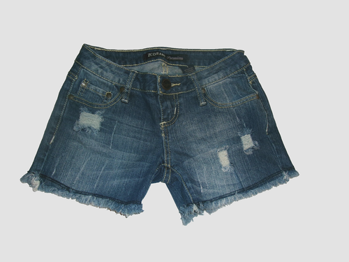 ZCO Jeans Shorts Women Juniors Sz 1 Blue Denim 6" Lowrise - Inseam 4" Distressed - Picture 12 of 24