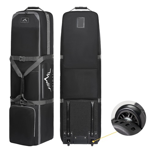 Hard Case Golf Travel Bag with Wheel Luggage Lock Cover Airline Waterproof 1200D - Picture 9 of 11