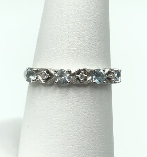 Gabriel & Co. 14k White Gold Ring with Blue Topaz and Diamonds   (Size: 6.75) - Picture 25 of 29