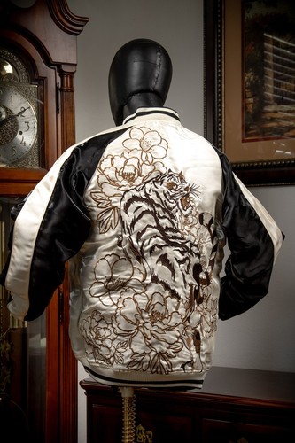 DEAR VANILLA SUKAJAN YOKOSUKA BOMBER EMBROIDERY SOUVENIR JACKET JAPANESE DRAGON - Picture 10 of 13