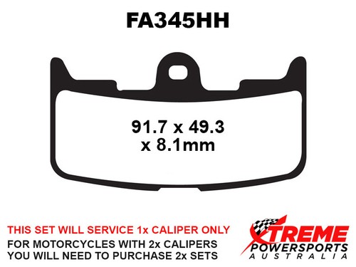 Buell XB12SS Lightning Long 2006-2008 EBC HH Sintered Front Brake Pad - Picture 2 of 3