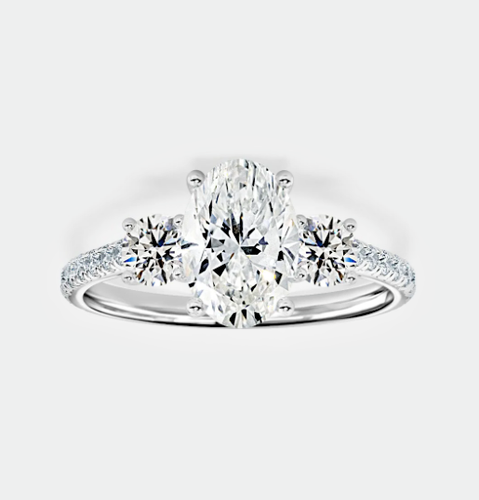 1.50 Ct Oval Cut Certified IGI GIA Lab Grown Diamond Wedding Ring 14K White Gold - Picture 7 of 15