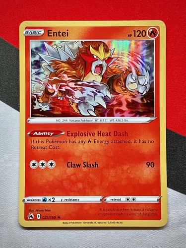 Entei 021/159 Krone Zenith Holo Rare Pokémon PACKFRISCH - Bild 1 von 2