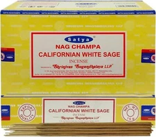 Satya Nag Champa Californian White Sage Incense Sticks Agarbatti 180 Grams Box