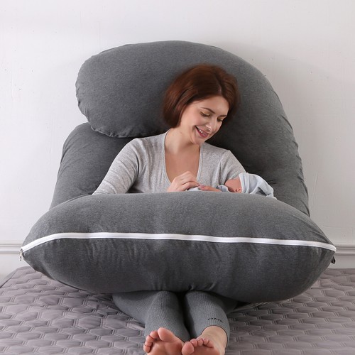 Almohada extra grande de cuerpo completo para embarazo en forma de J soporte de maternidad almohada para embarazo - Imagen 35 de 41