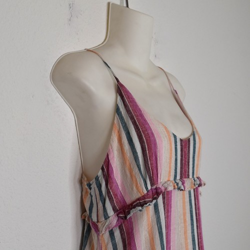 Rails Babydoll Dress Martina Avila Stripe Sz M Mini Linen Blend Tiered Boho - Bild 6 von 20