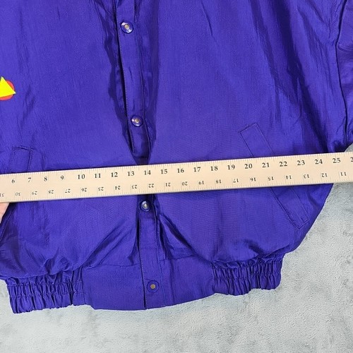 Vintage Alpine Design Mens Ranger Goose Down Jacket Size L Purple & Neon Retro - Picture 15 of 24