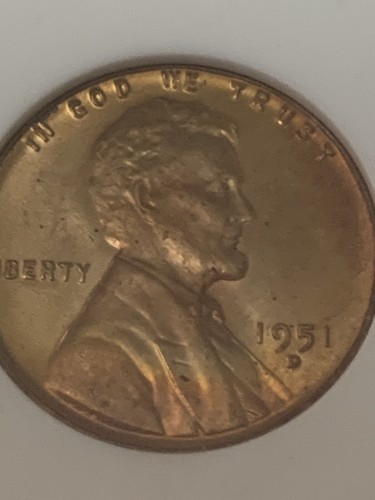 1951 D/D MS 65 RED Cent Old ANACS Holder RARE FIND