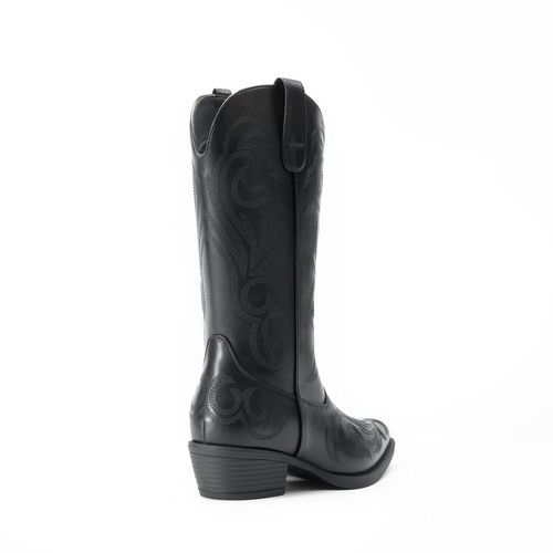 Women Pull On Western Mid Calf Boots Square Toe Cowboy Cowgirl Boots - Picture 12 of 42