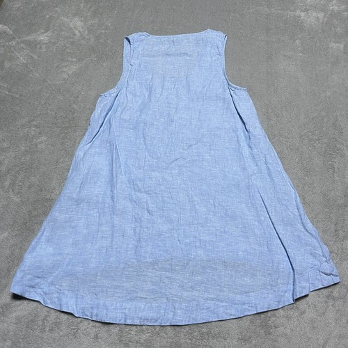 Top Saks Fifth Avenue para mujer pequeño azul lino túnica Lagenlook playa costera - Imagen 8 de 8