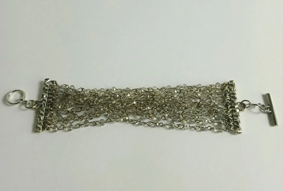 Pulsera de palanca de plata de cristal retorcido Foto 2 de 4