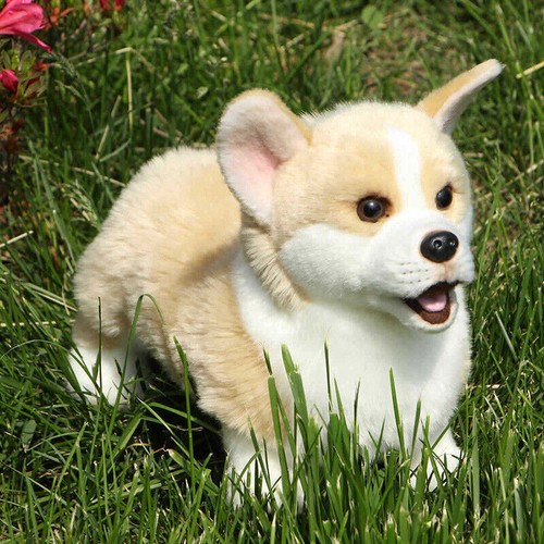 Cute Lifelike Realistic Plush Corgi Dog Doll Stuffed Toy Christmas Gift - Picture 5 of 10
