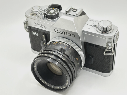Chrome Canon FTb-QL 35mm SLR Camera with 50mm f/1.8 Super-canomatic R Lens - Jp - Picture 2 of 19