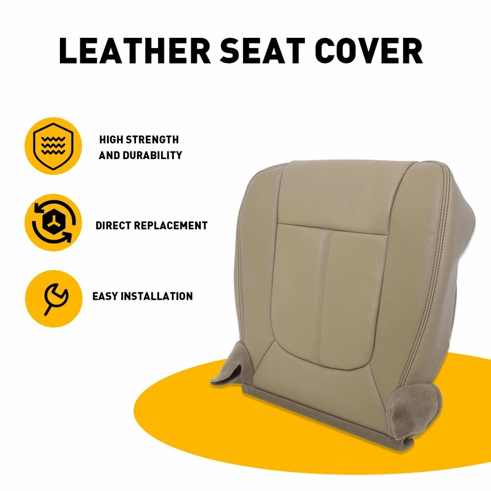 Cubierta de asiento inferior del conductor compatible con Ford F250 F350 Super Duty Lariat 2011-2016 bronceado Foto 3 de 4